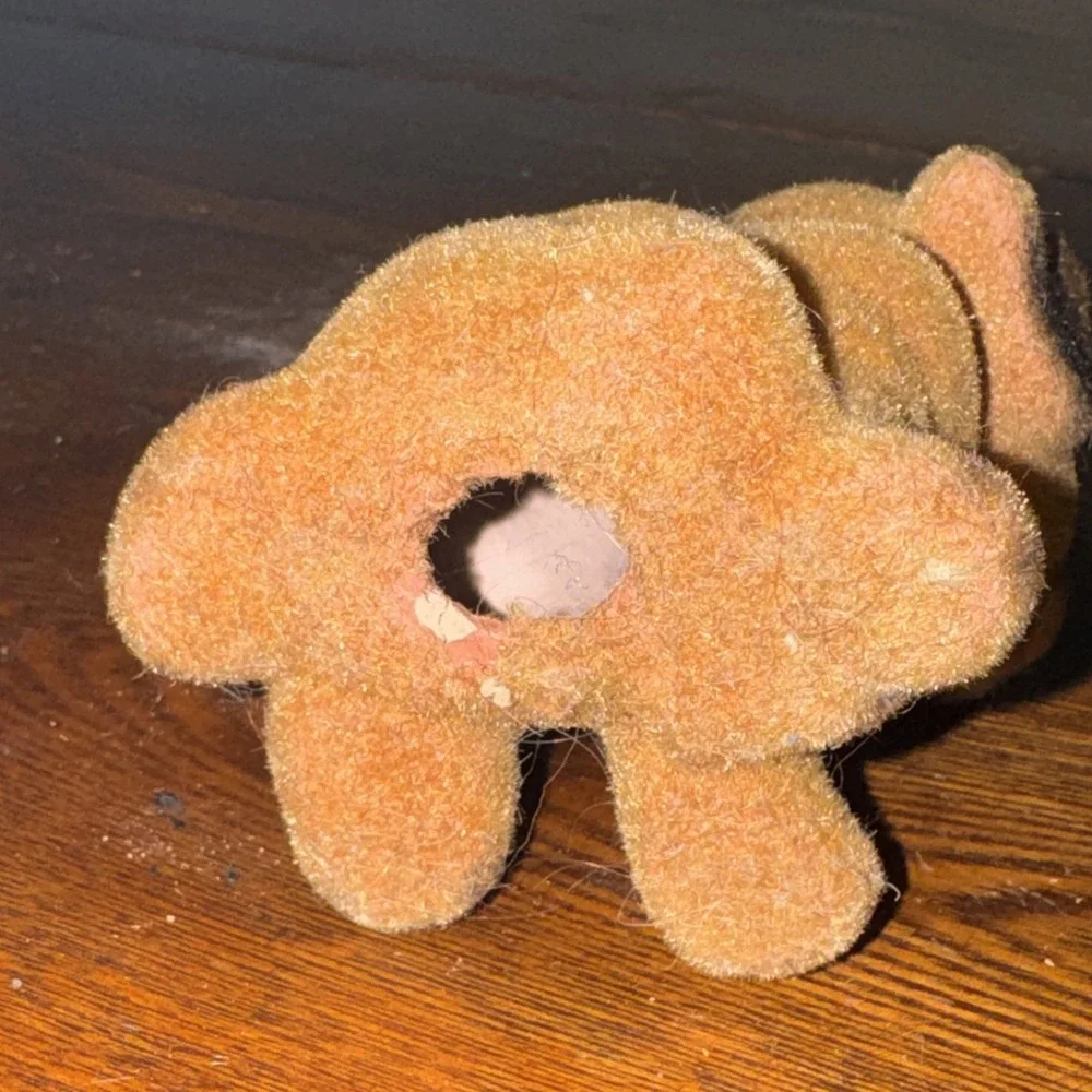 Josef Originals Flocked Brown Puppy Dog  Resin Animal Figurine Vintage